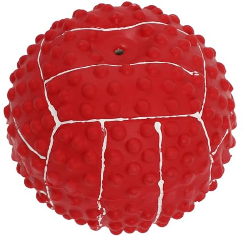 LALAFINA Pallina in Lattice Rossa per Cani Suono, Giocattolo Resistente la Pulizia dei Denti e Gioco Interattivo, per Cuccioli Durante la Masticazione