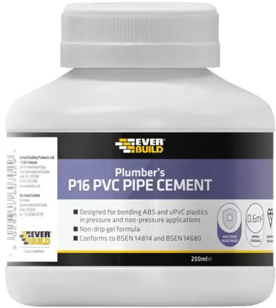 Everbuild P16 Plumbers PVC Pipe Cement, 250 ml