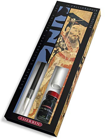 Herbin 28109T - 'Calligraphie chinoise/Chinese Calligraphy set including a Chinese brush, sheet of Chinese paper, bottle of Chinese ink and instructions