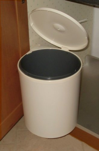 Pattumiera rotonda 1 secchio Lit. 13 estraibile per mobile cucina Automatica a cordicella