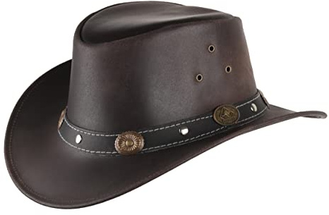 Rugged Earth Cowboyhut für Kinder - Lederhut Westernhut für Kids , braun , X-small