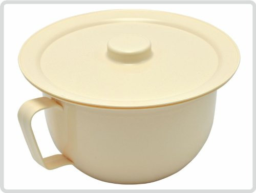 Nachttopf mit Deckel, creme, Stechbecken Bettpfanne