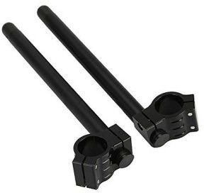 Anzene 31/33/35/37/39 /41mm Fourche Clip-ons Guidon CNC Riser Guidon Régulier (Noir, 39mm)