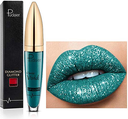 Rossetto a Lunga Durata 18 Colori Diamante Lucido, Lucidalabbra Perlato 3D Stelle Brillanti, Liquido dalla Consistenza Metallica, Impermeabile Non Appiccicoso (12)