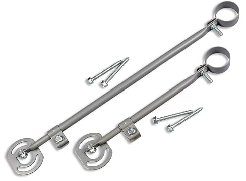SatelliteSale Universal 2 Support Arms Adjustable Telescopic Monopoles Braces with Screws and Mastic Pitch Pads Short 19 and Long 33