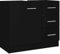 Gecheer Waschbeckenunterschrank mit 1 Fach und 3 Schubladen Unterschrank Badezimmerschrank Badschrank Waschtisch Badmöbel Holzwerkstoff Schwarz 63x30x54 cm