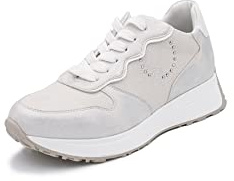 QUEEN HELENA Scarpe da Ginnastica Casual Sneakers Stringate Sportive Comode Donna X28-55 (X28-50 Argento, Numeric_37)