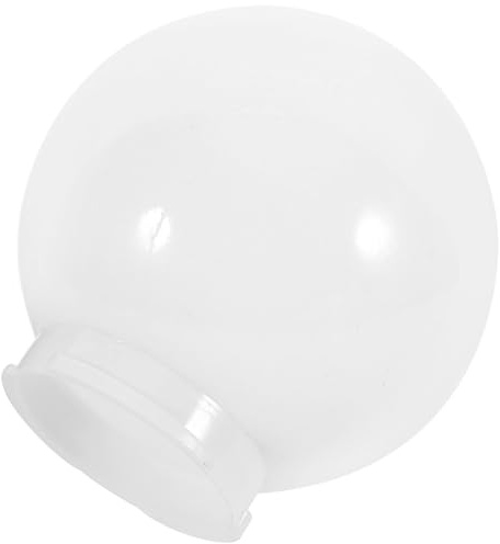 Veemoon Acrylic Lamp Post Globe with 3.35 Inch Threaded Neck White Lamp Shade Round Plastic Light Globe Screw Neck Ceiling Fan Light Covers