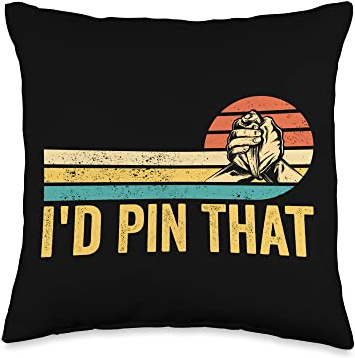 Funny Arm Wrestling Arm Wrestler Gifts Wrestling Arm Wrestler I'd Pin That Throw Pillow, 16x16, Multicolor
