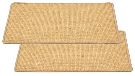Alfombrilla para Gatos - Set de 2 Alfombras de Sisal Natural 100% - Alfombrilla para el Suelo 60 x 80 cm