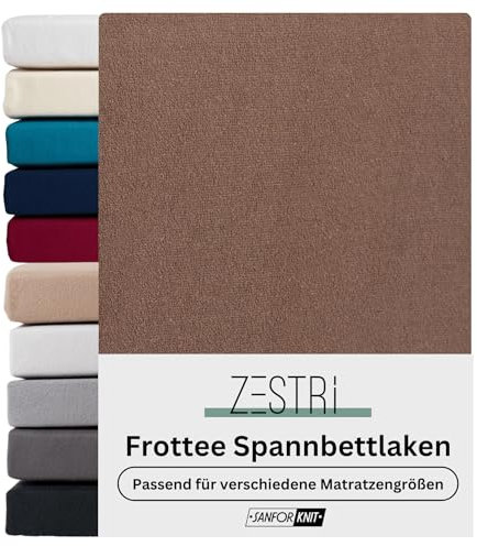 Frottee Spannbettlaken | Nougatbraun | 140x200-160x200 cm | Winter Bettlaken | Extra Dickes Material 160g/m² | Oeko-TEX Made in Green, Hautsympathisch, Atmungsaktiv