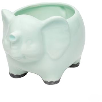 Cosmos Gifts 21100 Cute Ceramic Small Mint Green Elephant Candy Bowl/Flowerpot holder.