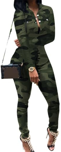 OLAMIOSO Camouflage Outfits for Plus Size Women 2-Piece Sets, Green Camo Suit for Women 2-Piece, Two Piece Going Out Sets for Woman, Woman Green Camouflage Suit 2 Piece (Camo Green, 2XL)