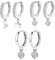 ALEXCRAFT Silber 925 Creolen Ohrringe mit Anhänger, 3 Paar Silber 925 Ohrringe Hängende Stern Mond Anhänger Kleine Creolen mit Stein Zirkonia Glitzer Tropfenohrringe Silber Ohrringe Set Frauen Damen
