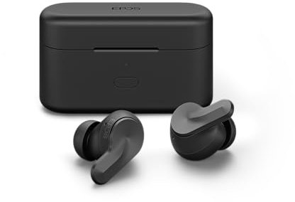 EPOS Adapt E1 Auriculares Inalámbricos Negro – ANC Híbrido, Bluetooth Multi-Point, Certificado Microsoft Teams & iPhone, 50H Batería, Carga Inalámbrica, USB-C, IPX5 Resistente al Agua