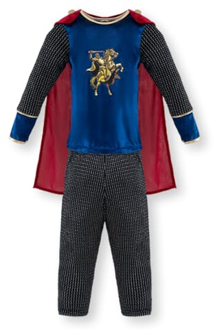 Liontouch - Costume da Cavaliere con Mantello per Ragazzi 3–6 Anni | Camicia & Pantaloni, Taglia Unica | Abito Medievale con Cotta di Maglia | Travestimento Comodo per Bambini