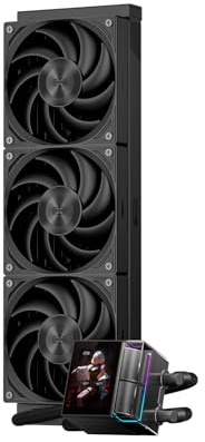 PCCOOLER AIO CPU Cooler - 3 Pack F5 R120 Case Fans - 2.4 Inch IPS LCD Screen 360mm Liquid Cooler Compatible with AM4 AM5 Intel LGA 1700/1851/20XX CPS Water Cooling(DS360 Display BK)