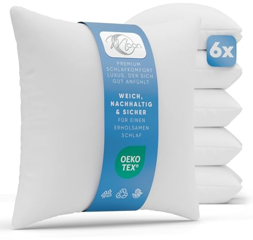 Moon 6-pack fyllningskuddar 45 x 45 cm – innerkuddar, soffkuddar 370 g – klassisk peached touch