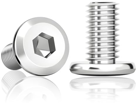 Lurendal 50 pezzi Viti a testa cilindrica M4x10 mm, viti a esagono interno, in acciaio inox A2 V2A, viti a testa bombata con filettatura piena per montaggio e manutenzione