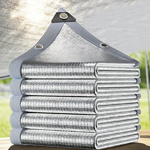 Malla de Sombra Reflectante de Aluminio 99% protección UV, lámina Solar para jardín, Patio, Techo, cochera, Exterior, Coches y Plantas