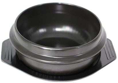 GALPADA Olla de Cerámica Negra para Bibimbap y Estofados, Cazuela Segura Distribución Uniforme del Calor para Cocina Tradicional Coreana