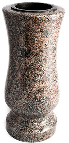 Afterglow Vaso per Tomba in Granito, Vero Granito, Resistente alle Intemperie, Resistente al Gelo, Altezza 28 cm, Diametro 12 cm, Lucidato, Fatto a Mano nel Regno Unito