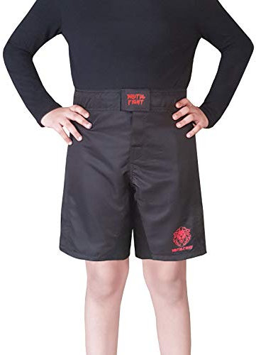 BRUTUL FIGHT Children's MMA Mixed Martial Art Shorts BJJ Training Muay Thai, black, 6