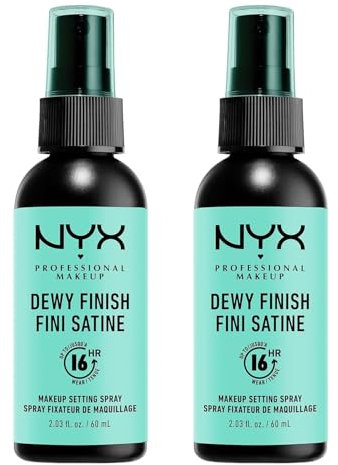 NYX Professional Makeup Setting Spray, Langanhaltende Formel, Fixierend, Leicht, Vegane Formel, Dewy Finish, 2er Pack, 60 ml