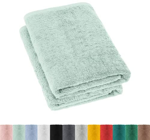 2er Pack Frottier Duschtücher Set 70x140 cm 100% Baumwolle, 2X Duschtuch Mint