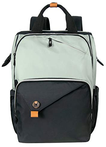 Hap Tim Diaper Bag Backpack,Large Capacity Travel Back Pack Maternity Baby Nappy Changing Bags, Double Compartments with Stroller Straps,Waterproof,Grey Black(US7340-GB)