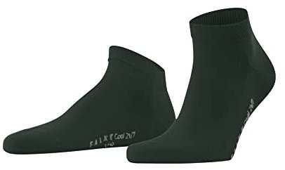 FALKE Men's Cool 24/7 M Sn Cotton Low-Cut Plain 1 Pair Trainer Socks, Green Hunter 7441, 8.5-9.5