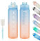 YC Kitchen Borraccia Sportiva Motivazionale 1L - Borraccia Termica 1 litro, Bottiglia d'acqua Sportiva senza-BPA con paglia e trasporto cinghia