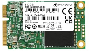 Transcend 512GB MSA230S SATA III 6 Gb/s mSATA SSD 3D TLC NAND - TS512GMSA230S