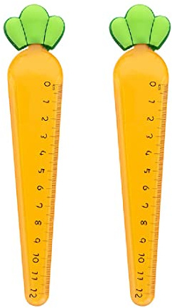 Righello da 12 cm, resistenti agli urti, confezione da 2,a forma di carota，segnalibro