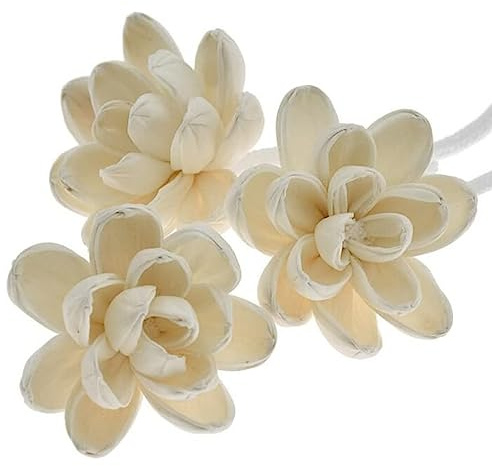 BBTISG 3 Pcs Diffuser Flowers, Aromatherapy Wood Flowers Decorative Aroma Diffuser Sticks Rattan Reed Diffuser Sticks for Home Fragrance Accessory