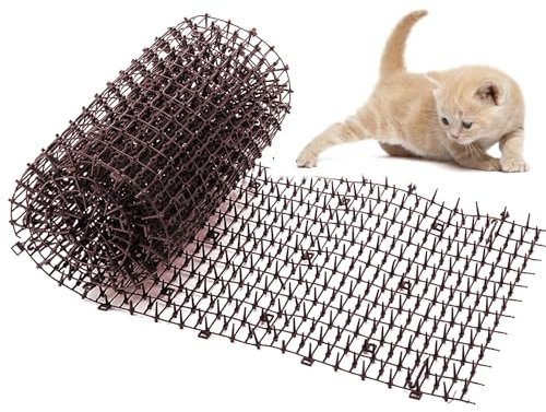 Anti Cat Spikes,Alfombrilla de Plástico para Gatos de 200x30cm,Alfombrilla Repelente de Gatos con Pinchos,Red Disuasoria de Mascotas para Jardín,Valla Proteger Las Plantas