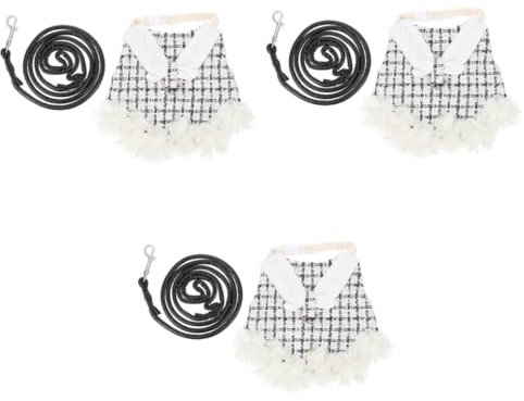 Milisten 3 Sätze Kleidung Für Haustierkaninchen Haustierleine Haustier-häschen-Kleid Osterkostü Hase Häschen Dekoratives Kleid Kaninchenleine Haustier-Kaninchen-Kleid Black Baumwolle