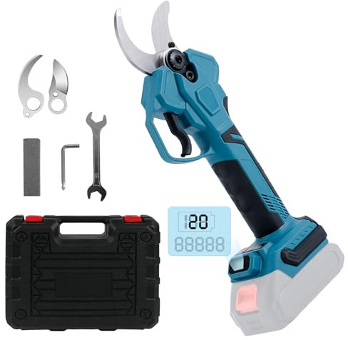 Forbici Potatura Elettriche 900W, 65mm Cesoie Potatura Elettriche Professionali Compatibile con Makita 18V Batteria, Portatile Cesoie a Batteria Ricaricabile per Potatura con Display Digitale