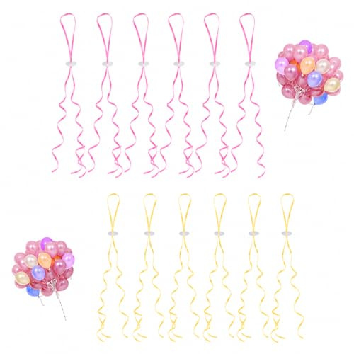 ZYOMVUN 100 pezzi chiusure per palloncini con cordino, per compleanni, matrimoni, decorazioni di carnevale, feste, Natale, Rosa e oro