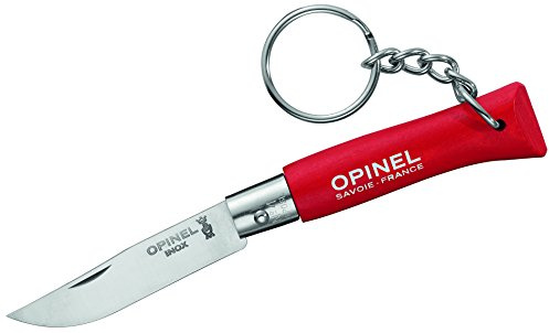 Opinel Schlüsselanhänger, Stahl 12C27, Rostfrei, Toer Holzgriff Mini-Messer