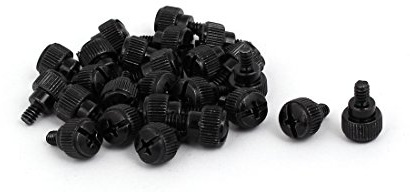 sourcing map M3.5x5mm Male Thread Metal Computer Desktop PC Case Thumb Screws Black 25pcs