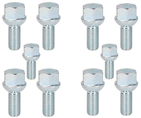 10 Pack M12 x 1.5 Trailer Wheel Spherical Bolt for Ifor Williams Indespension