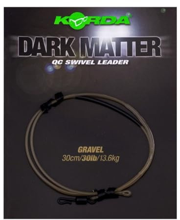 Korda Dark Matter Leader QC Swivel 30lb 30cm - Karpfenvorfach, Farbe:Gravel