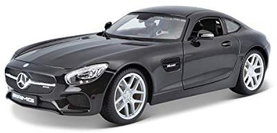 Maisto Mercedes AMG GT: Modellauto im Maßstab 1:18, mit Federung, Türen, Kofferraum und Motorhaube zum Öffnen, Fertigmodell, lenkbar, 24 cm, schwarz (531398)