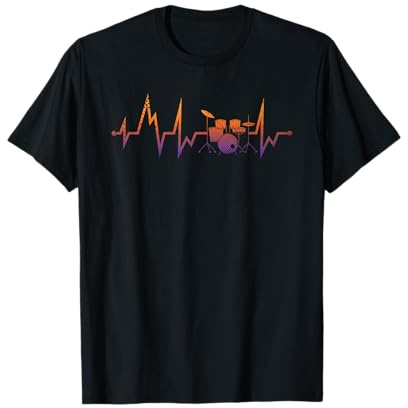 Drummer Musicien Drums Battement De Coeur Batteur Batterie T-Shirt