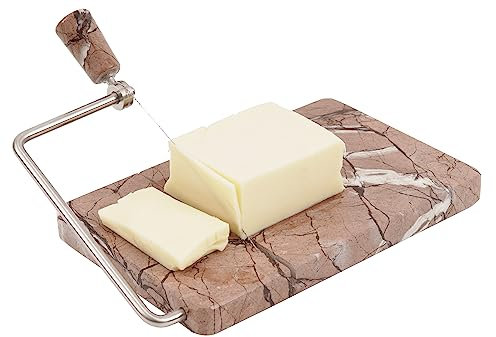 Radicaln Marble Cheese Slicer Marinara Kitchen Gadgets 8x5 Inch Handmade Cutting Board with 4 Replacement Cheese Cutter Wires - Soft Food Slicer - Ideal Kitchen Tools for Cheese Slices
