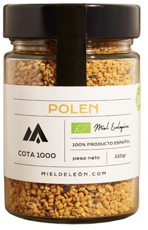 Polen de Abeja natural. En envase de 220grs. Polen de abejas origen España 100%. Pequeño tesoro alimenticio que las abejas extraen de diversas flores. Miel de Leon.