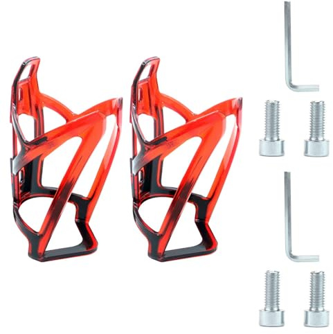 ZEACCT 2 Piezas Portabotellas para Bicicletas, Portabotellas Ligero con Tornillos para Bicicletas de Carretera Y de Montaña (Rojo)