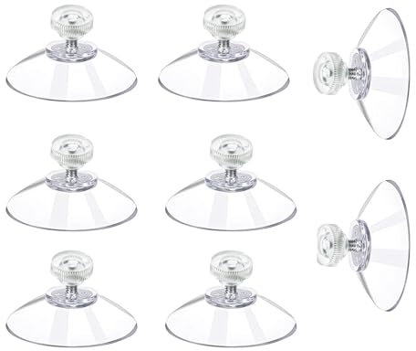 8 Stück Saugnapf mit Gewinde und Rändelmuttern Ø 41 mm Transparent Saugknöpfe Extra Stark Saugnäpfe für Fenster Saugnapf Ohne Haken Suction Cup Saugnäpfe für Glasplatte Tisch Camping Auto Badezimmer