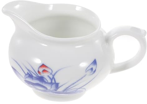 SHOWERORO Ceramic Gravy Boat Handle Sauce Container Porcelain Sauce Pitcher for Milk and Dressing Serving in Kitchen